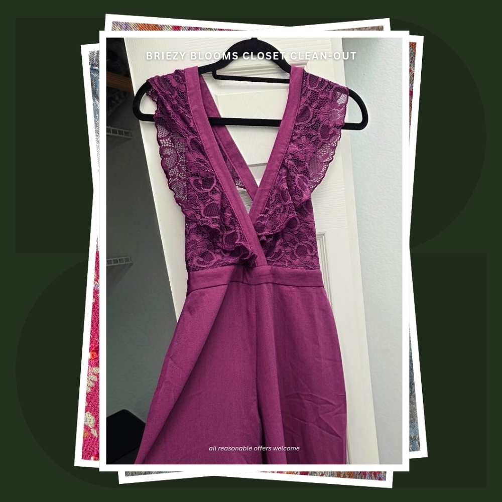 ASOS Plum Lace Jumpsuit NWT